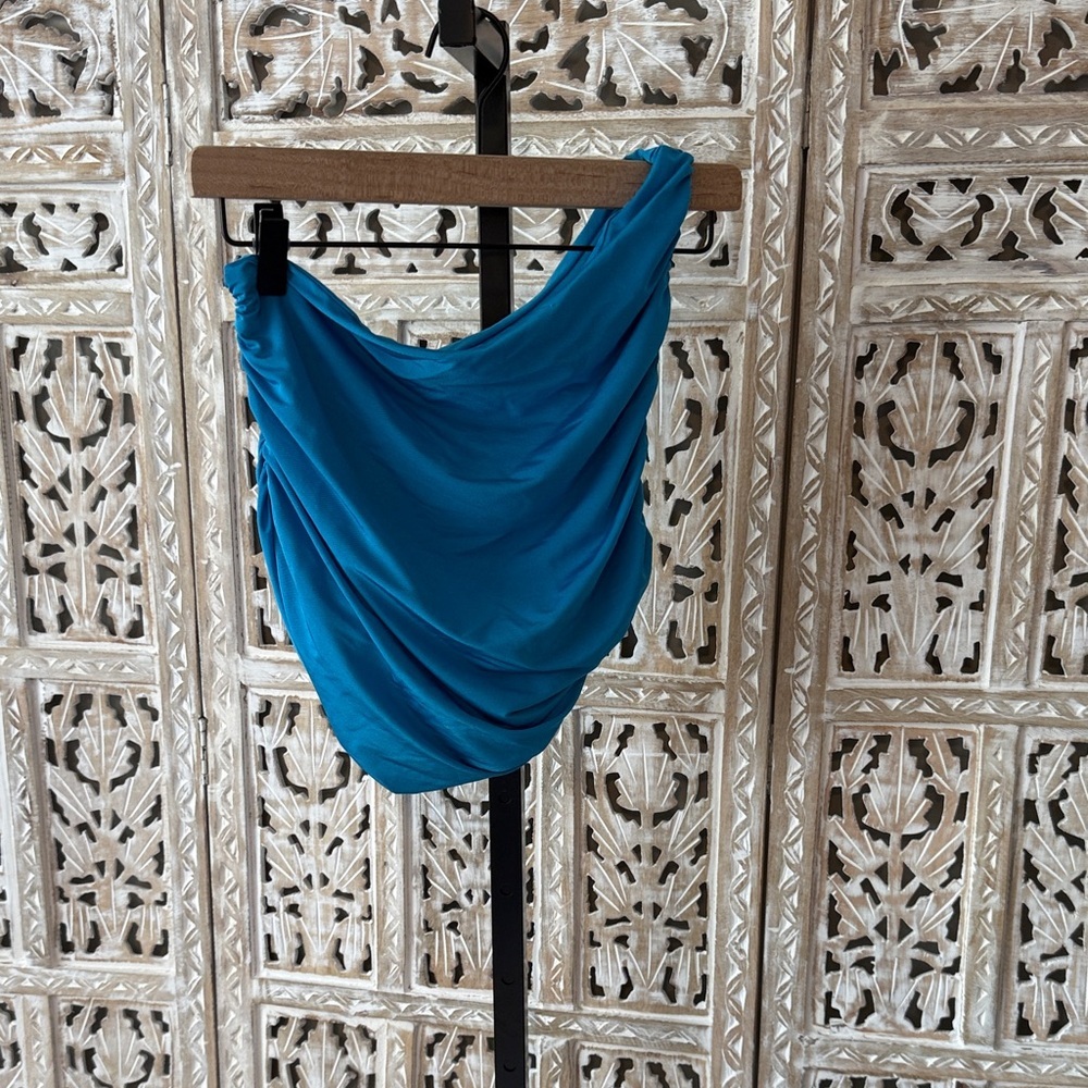 Tiger Mist Blue Draped Top
